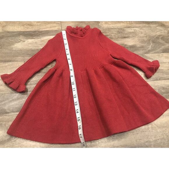 Toddler Girls 2-3T Heavy Knit Red Holiday/Dressy Sweater Dress - Picture 3 of 6